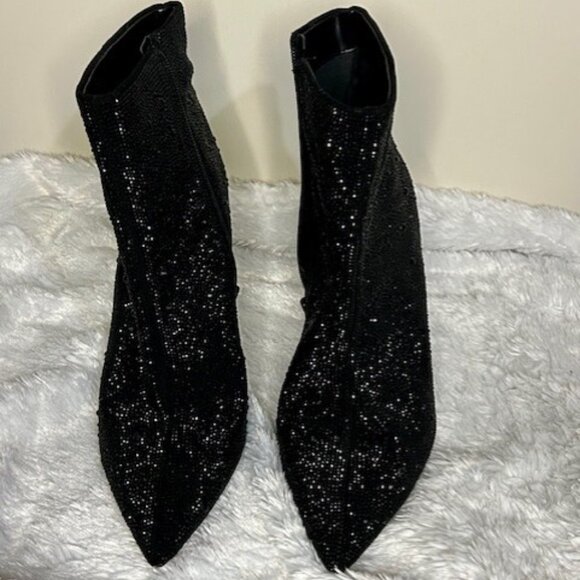 Elegant Black Bling Ankle Boots by INC International Concepts - Picture 1 of 5